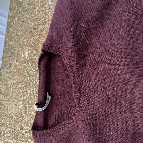Manrico Slim-Fit Burgundy Natural Stretch Knit Pure Cashmere Sweater  M /L - Picture 6 of 10